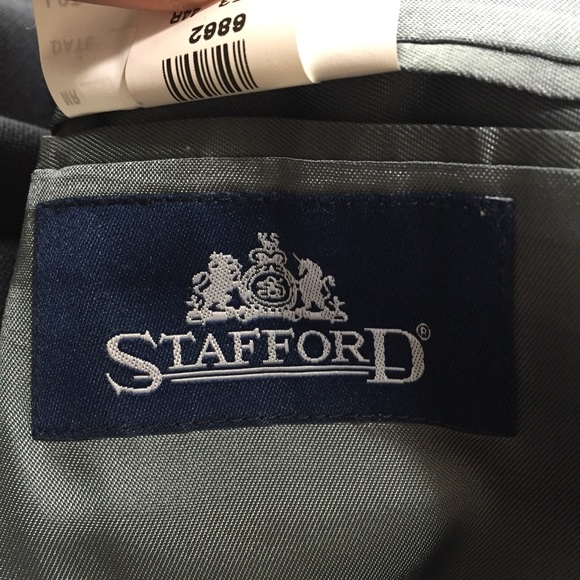 Stafford Blazer Men’s 44R Navy Blue Gold Crest Buttons Polyester Wool (Read) - Picture 12 of 14